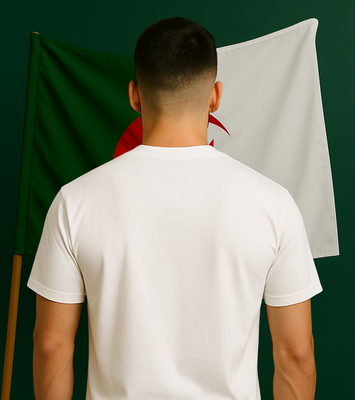 T-shirt Cœur DZ Blanc - Broderie Noire (modèle épais)