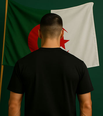 T-shirt Cœur DZ Noir - Brodé Algérie